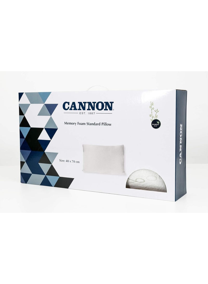 Cannon وسادة كانون من فوم الذاكرة القياسية، وسادة سرير، قابلة للغسل، حجم نوم متعدد الوضعيات 40x70 - Image 1
